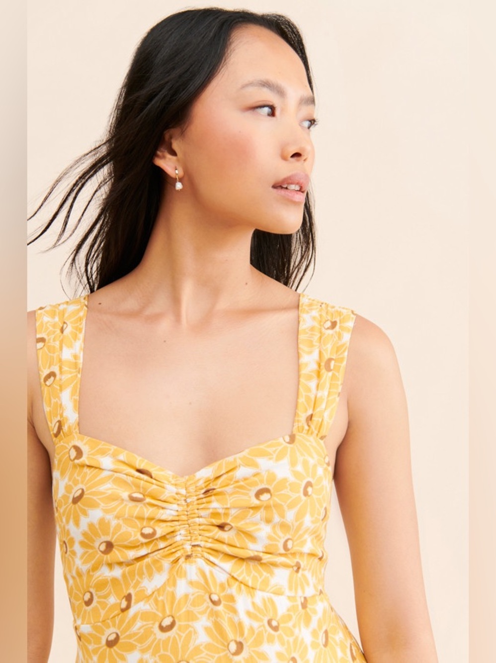 Free People Rosalee Midi Dress Yellow Floral Open Back Small NWOT Boho Vacation - Picture 10 of 16